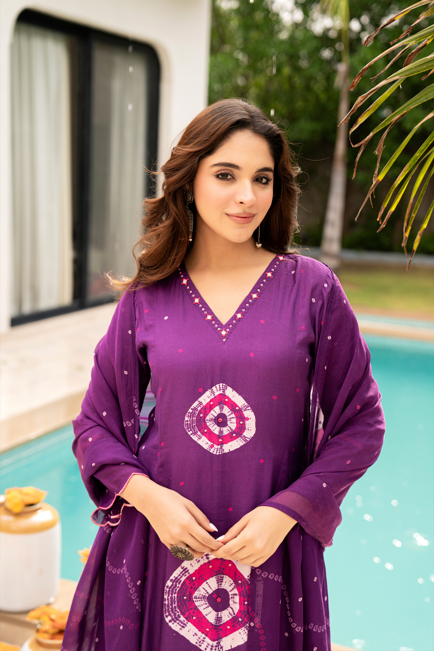 Deep Plum Muslin Suit Set