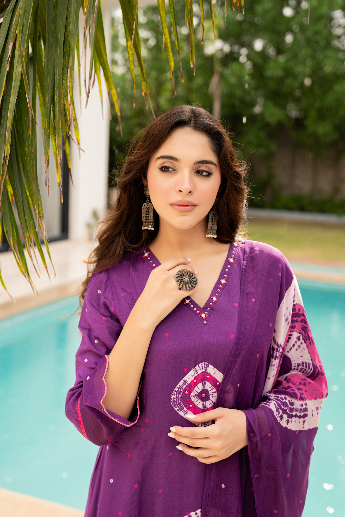 Deep Plum Muslin Suit Set