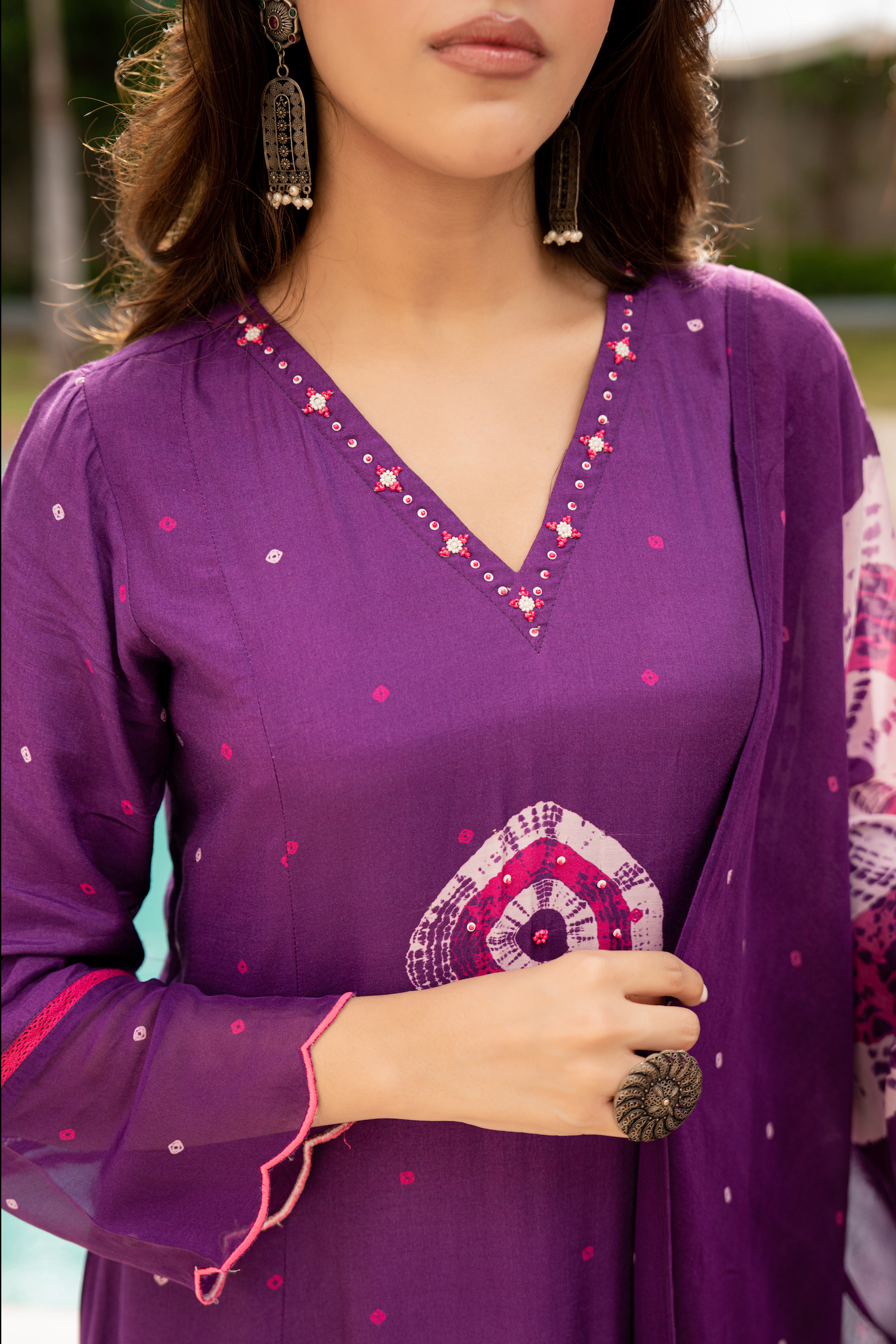 Deep Plum Muslin Suit Set