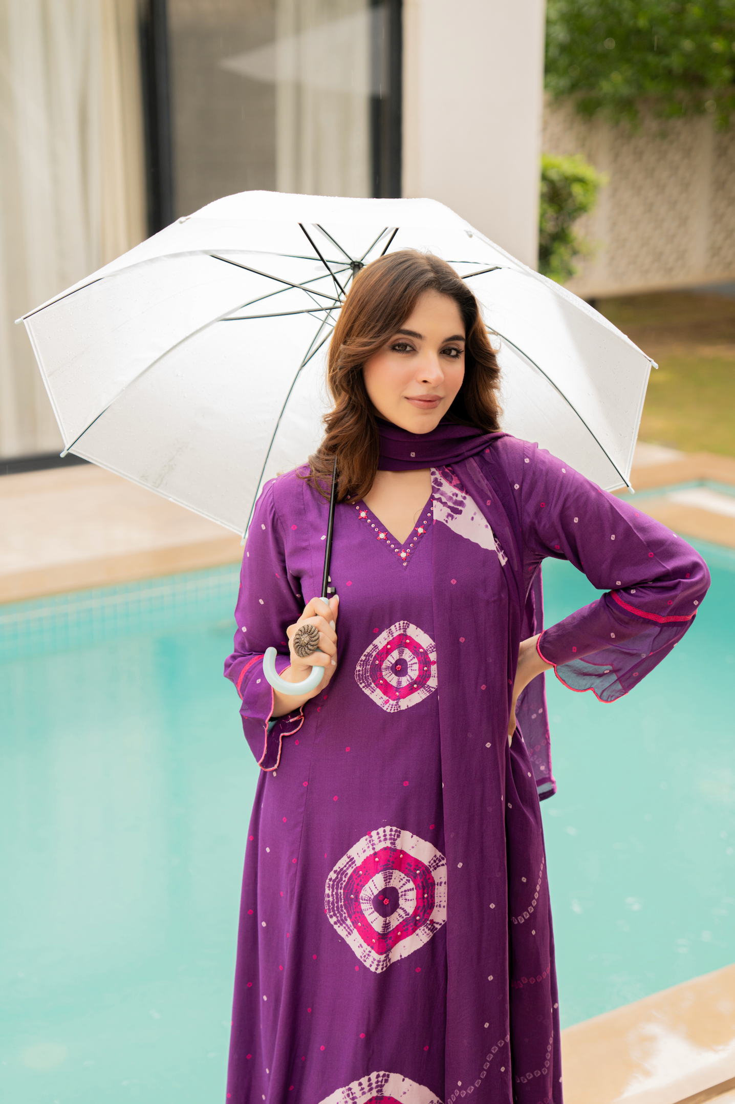 Deep Plum Muslin Suit Set