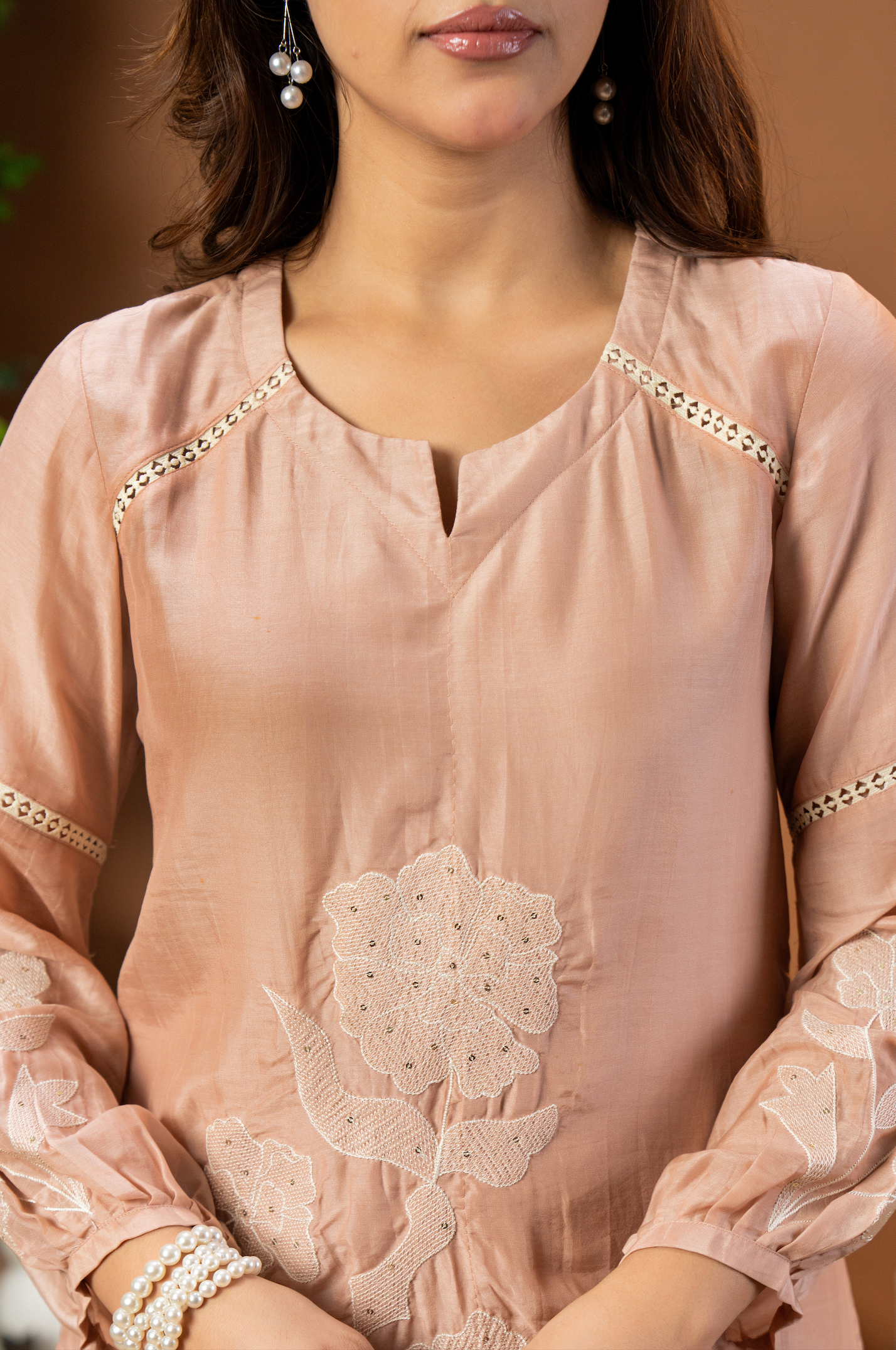 Blush Mulberry Silk Embroideried Co-Ord Set