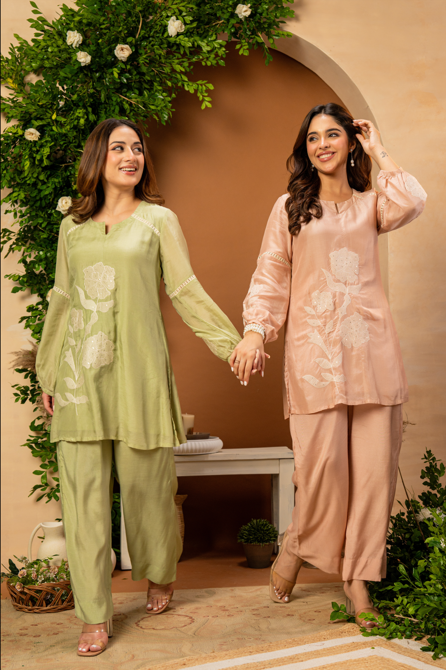 Blush Mulberry Silk Embroideried Co-Ord Set