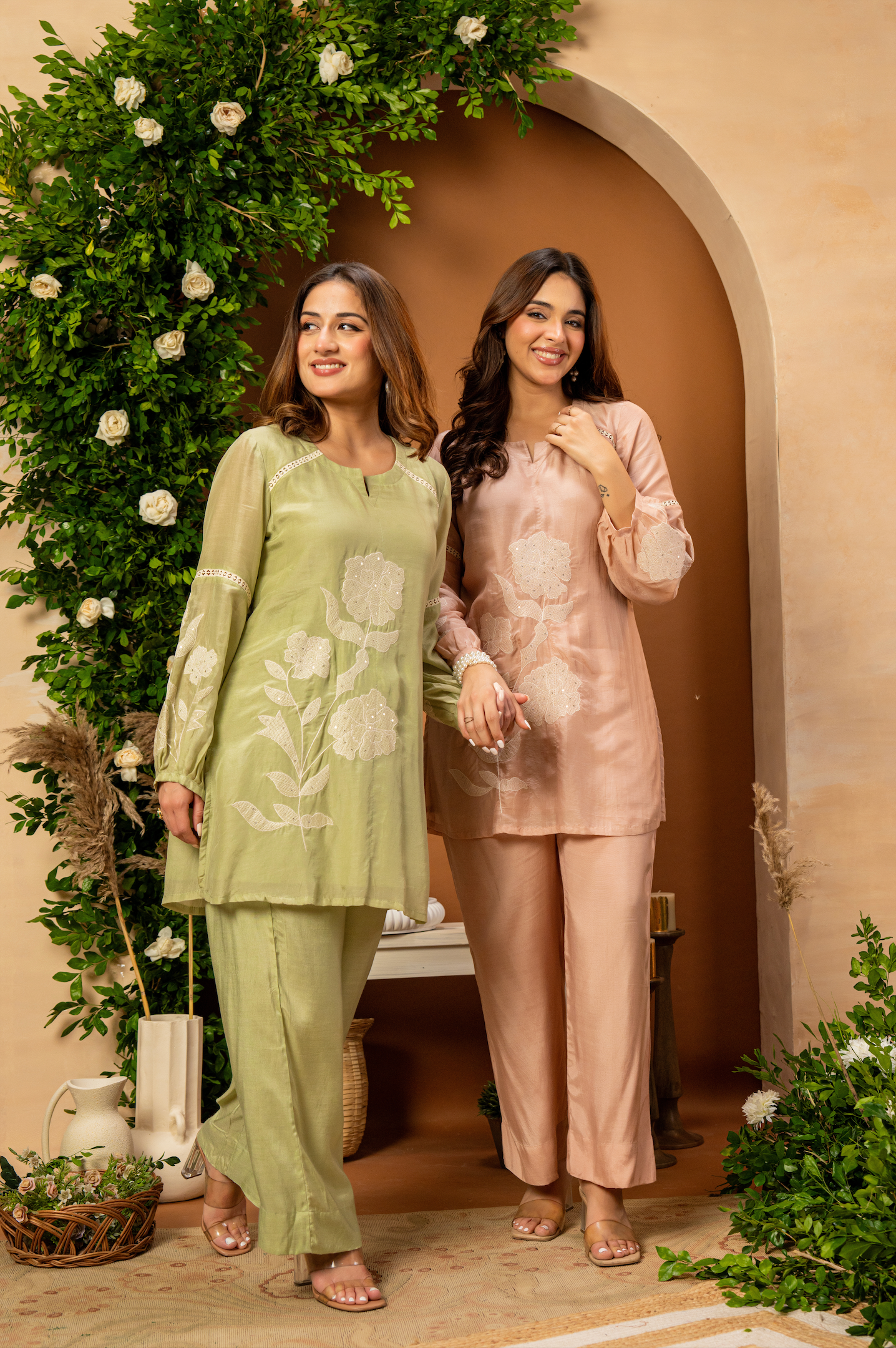 Blush Mulberry Silk Embroideried Co-Ord Set