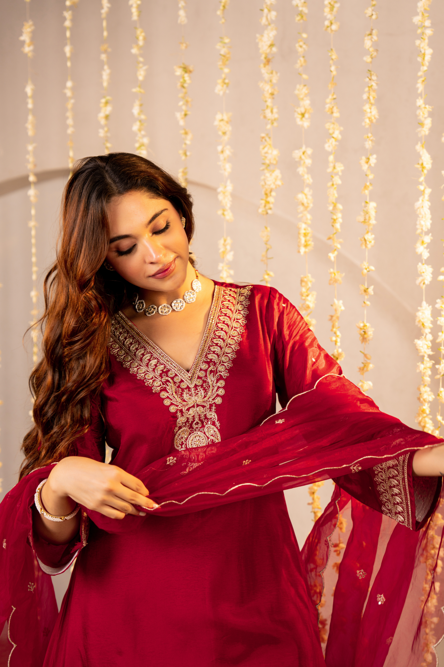 Rose Russian Silk Suit Set