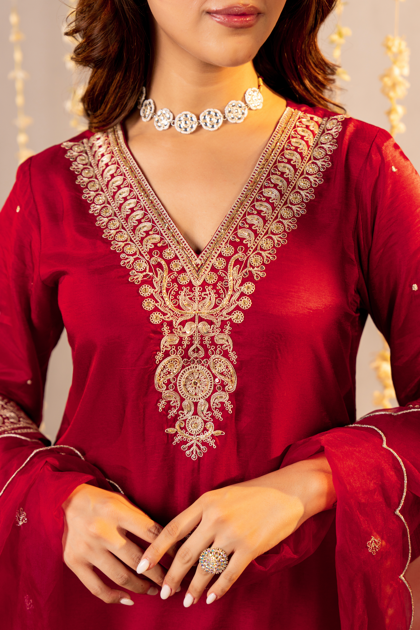 Rose Russian Silk Suit Set