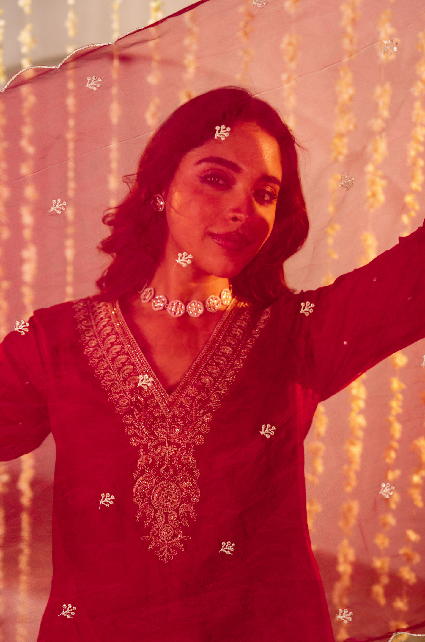 Rose Russian Silk Suit Set