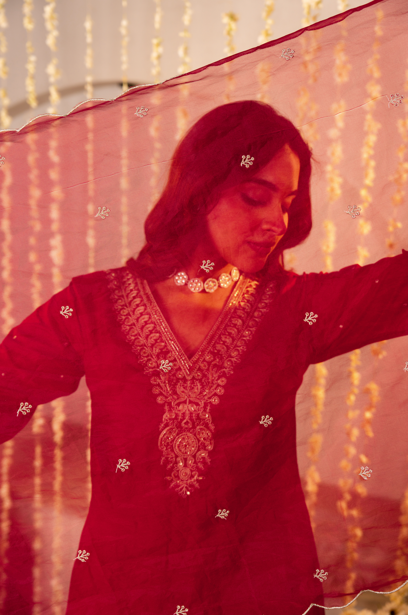 Rose Russian Silk Suit Set