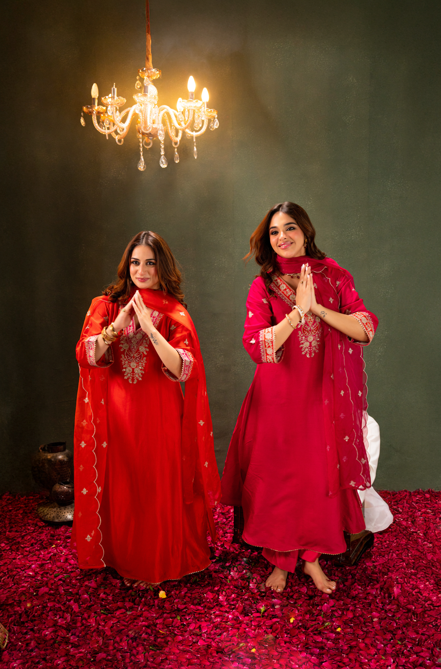 Fuchsia Russian Silk Suit Set