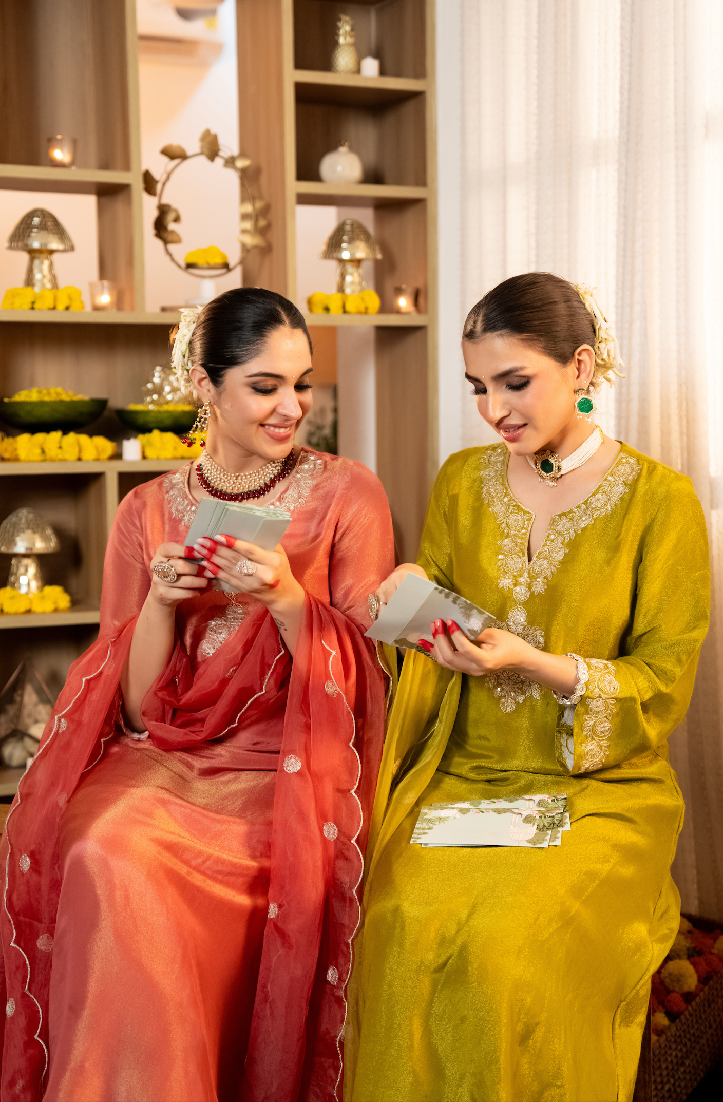 Zari Shimmer Tissue Embroidered Suit Set