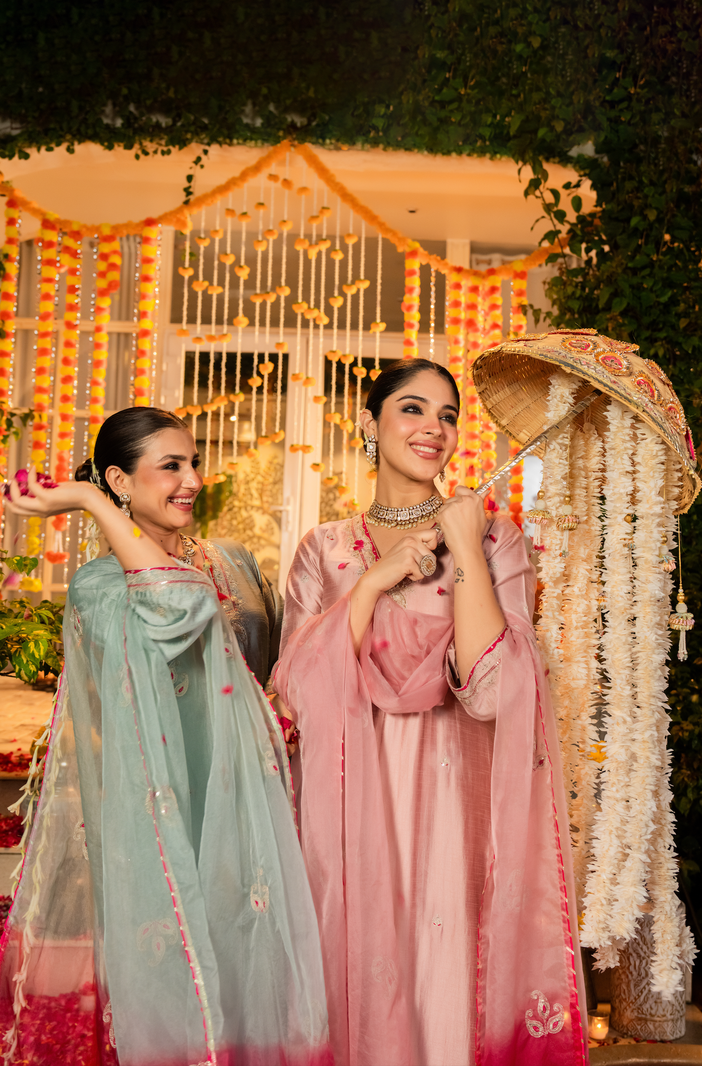 Rose Dola Silk Hand Work Suit Set