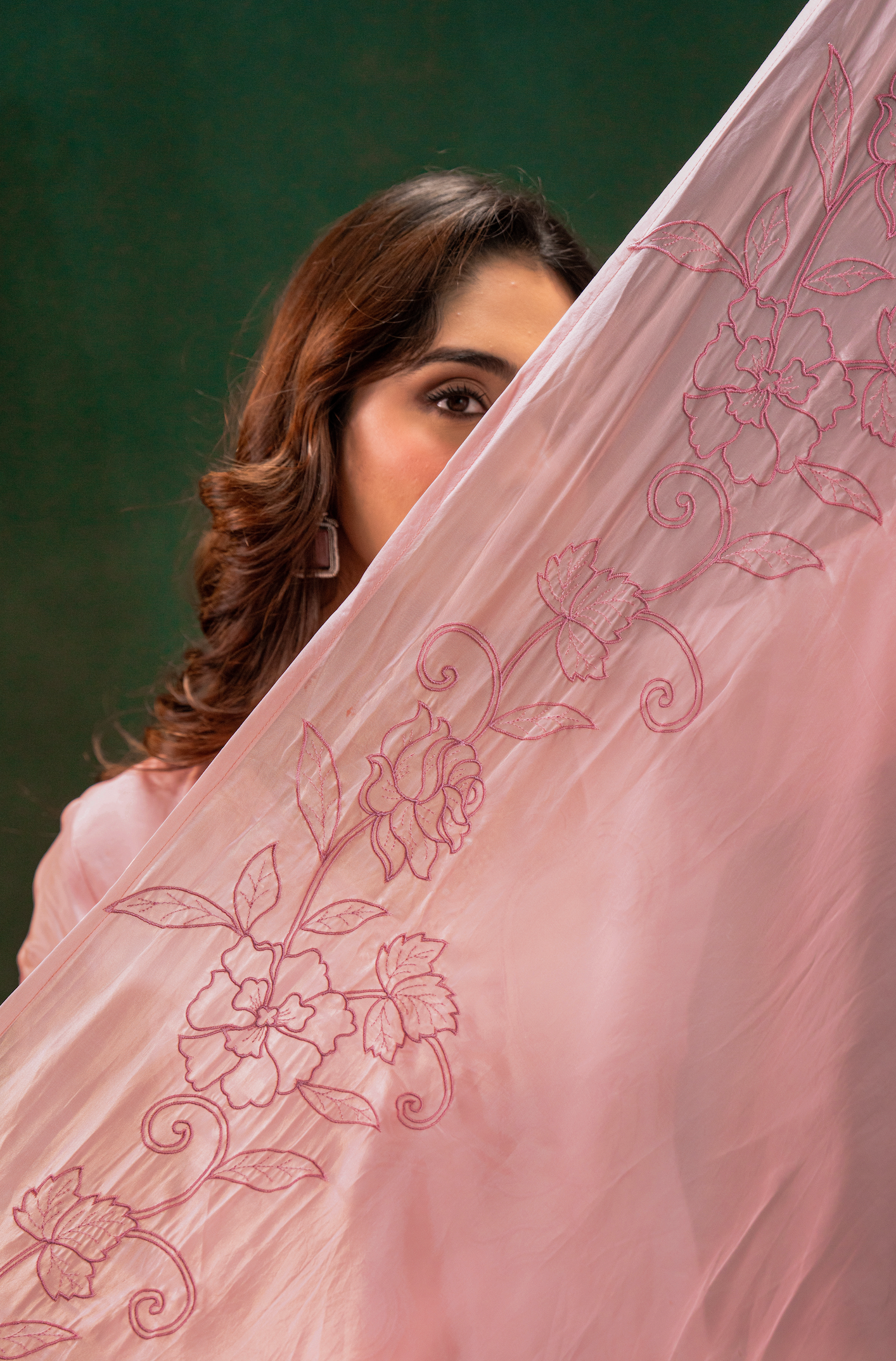 Blush Embroidered Silk Suit Set