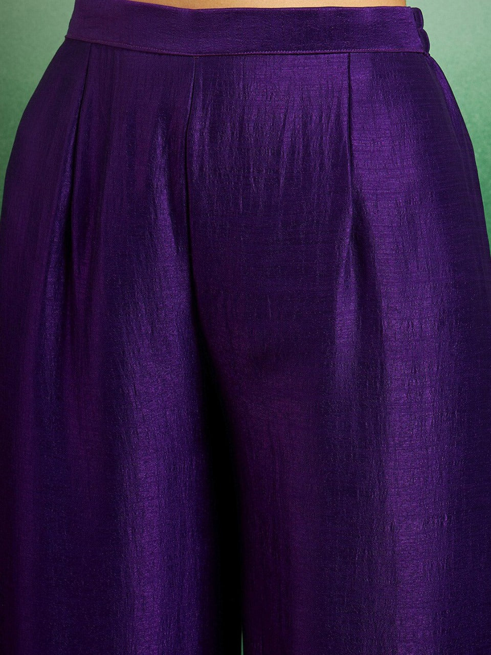 Violet Chanderi Embroidered Kurta Pant & Dupatta- Only One Left