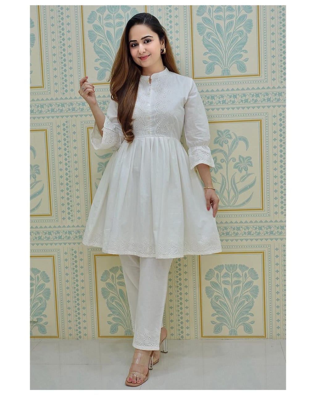 Easy Breezy, Comfortable Cotton Schiffli Co- Ord Set