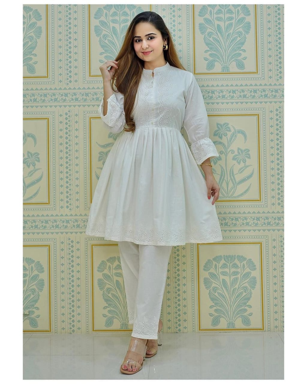 Easy Breezy, Comfortable Cotton Schiffli Co- Ord Set
