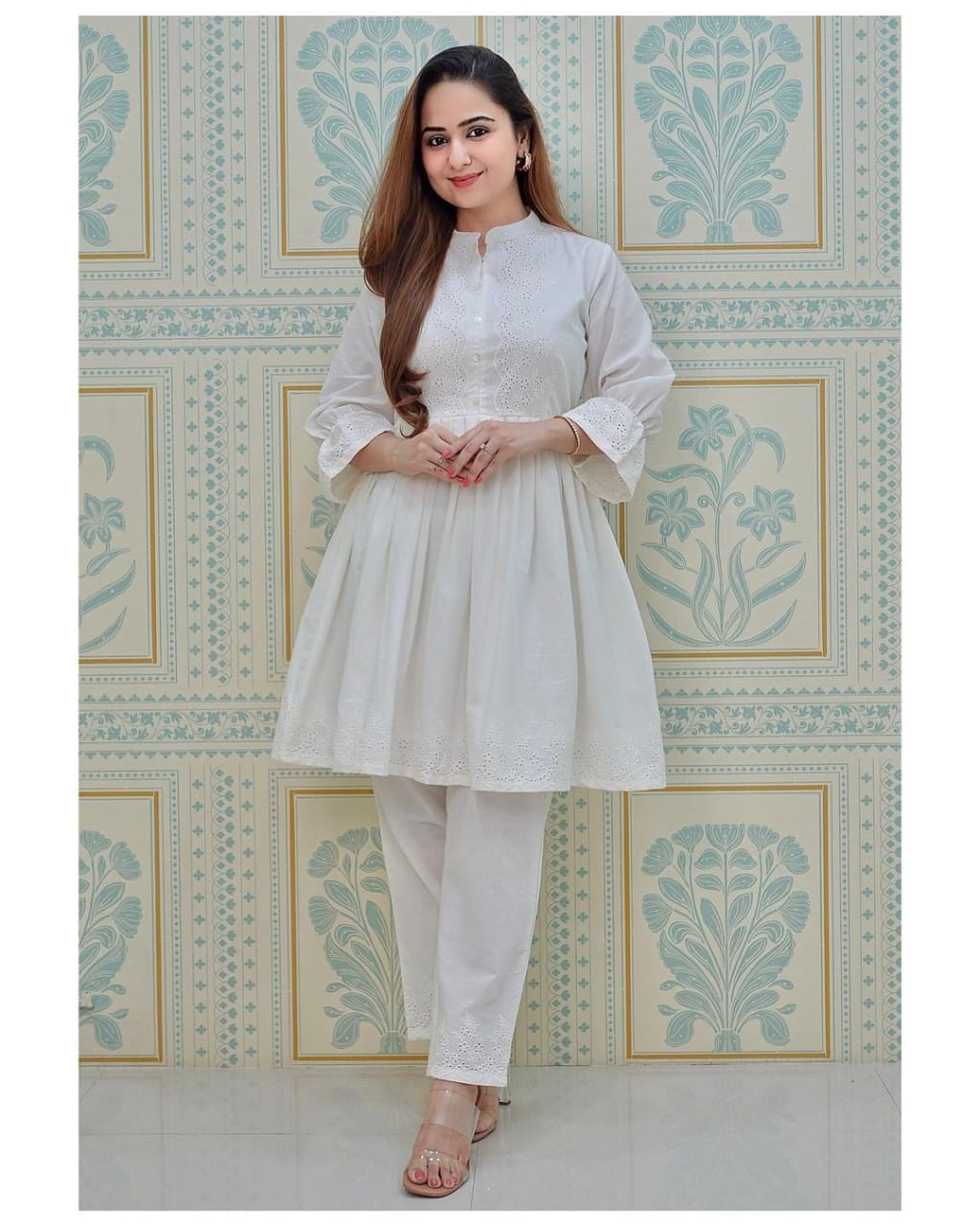 Easy Breezy, Comfortable Cotton Schiffli Co- Ord Set