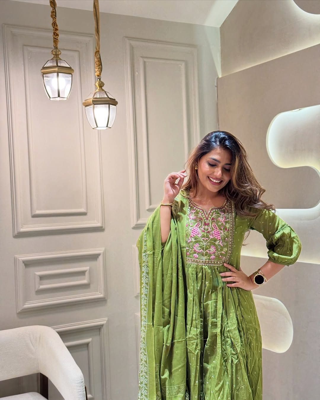 Cotton Embroidered Anarkali Suit
