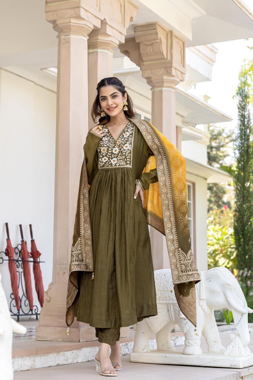 Banarasi Mul Silk Kurta Pant & Dupatta