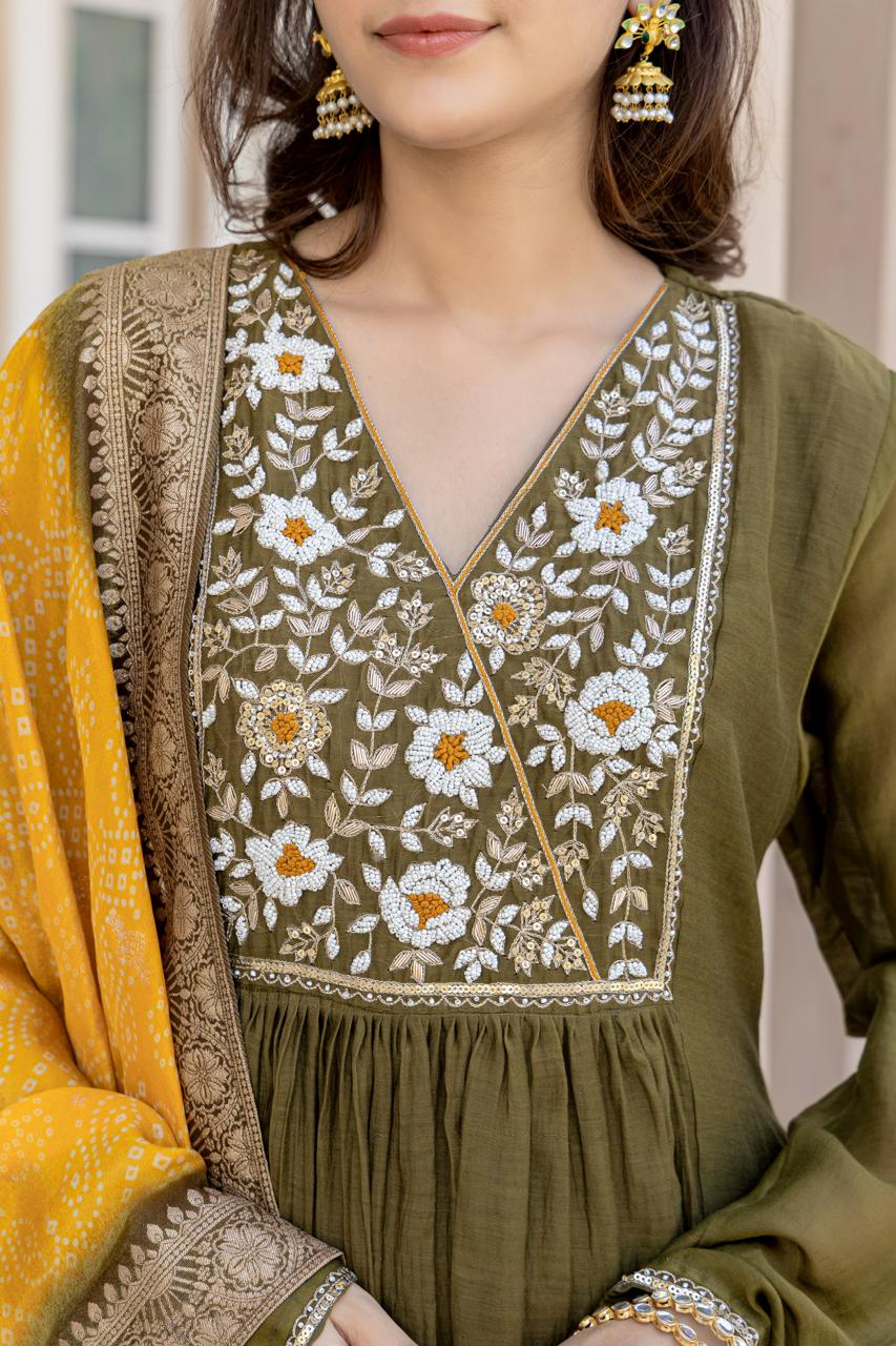 Banarasi Mul Silk Kurta Pant & Dupatta