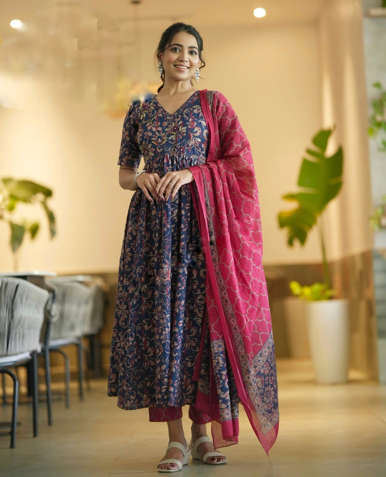 Cotton Kalamkari Anarkali Suit