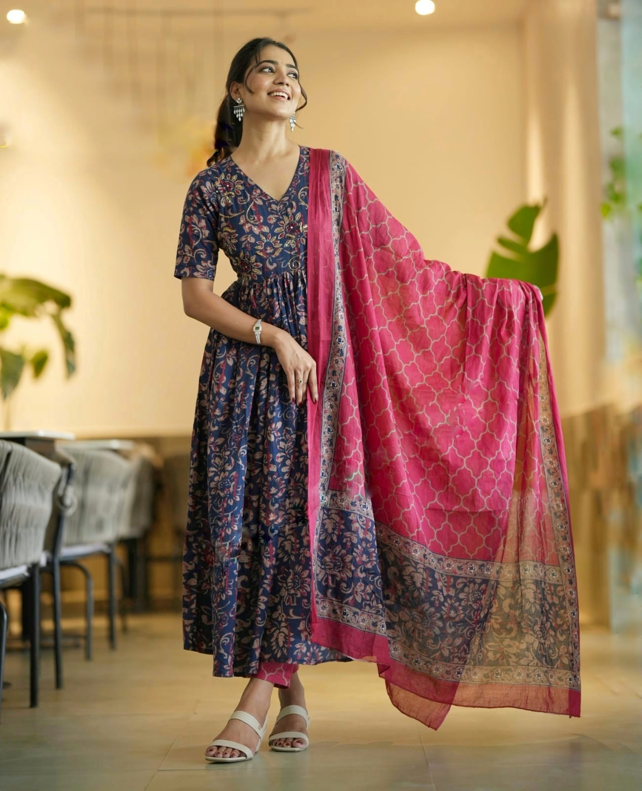 Cotton Kalamkari Anarkali Suit