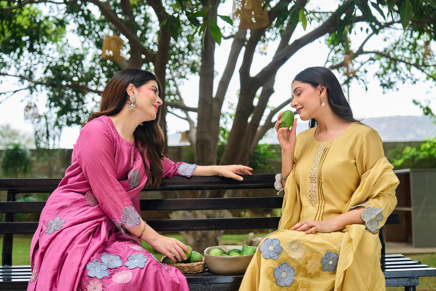 Faded Yellow Mul Chanderi Kurta Set