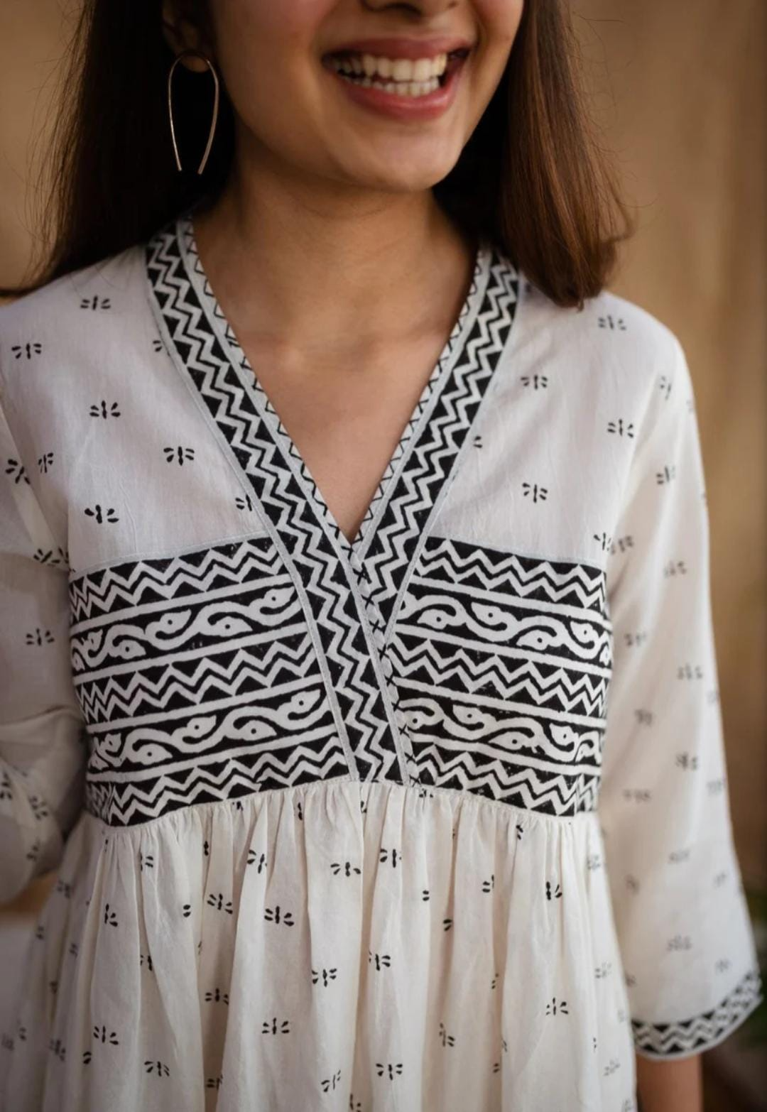 Black & White Block Printed Maxi Dress