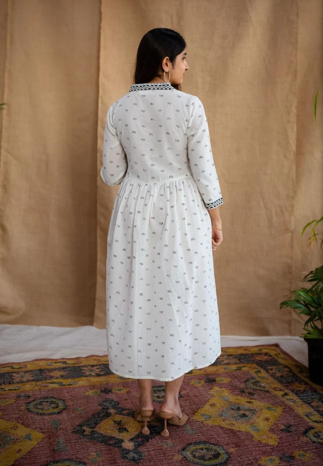 Black & White Block Printed Maxi Dress