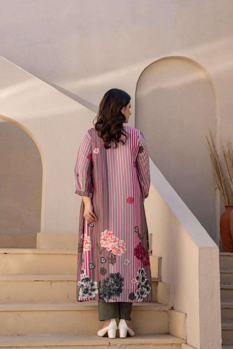 Multi Colored Cotton Printed Kurta Pant Set