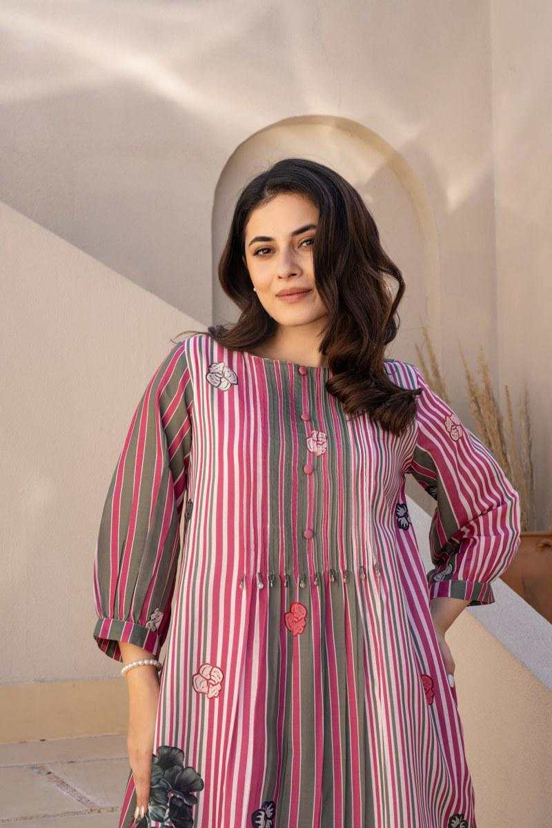 Multi Colored Cotton Printed Kurta Pant Set