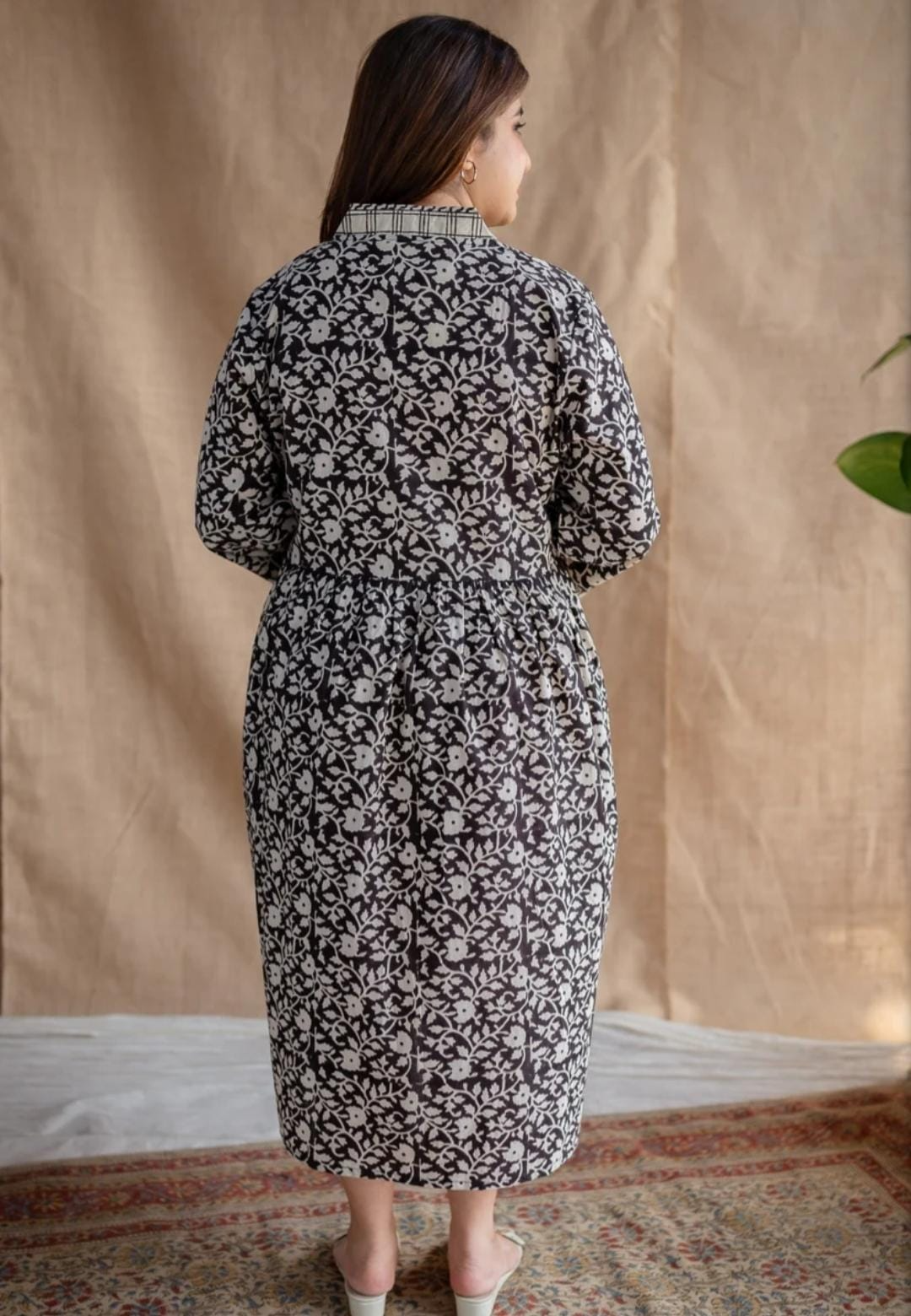 Floral Cotton Block Printed Maxi Dress