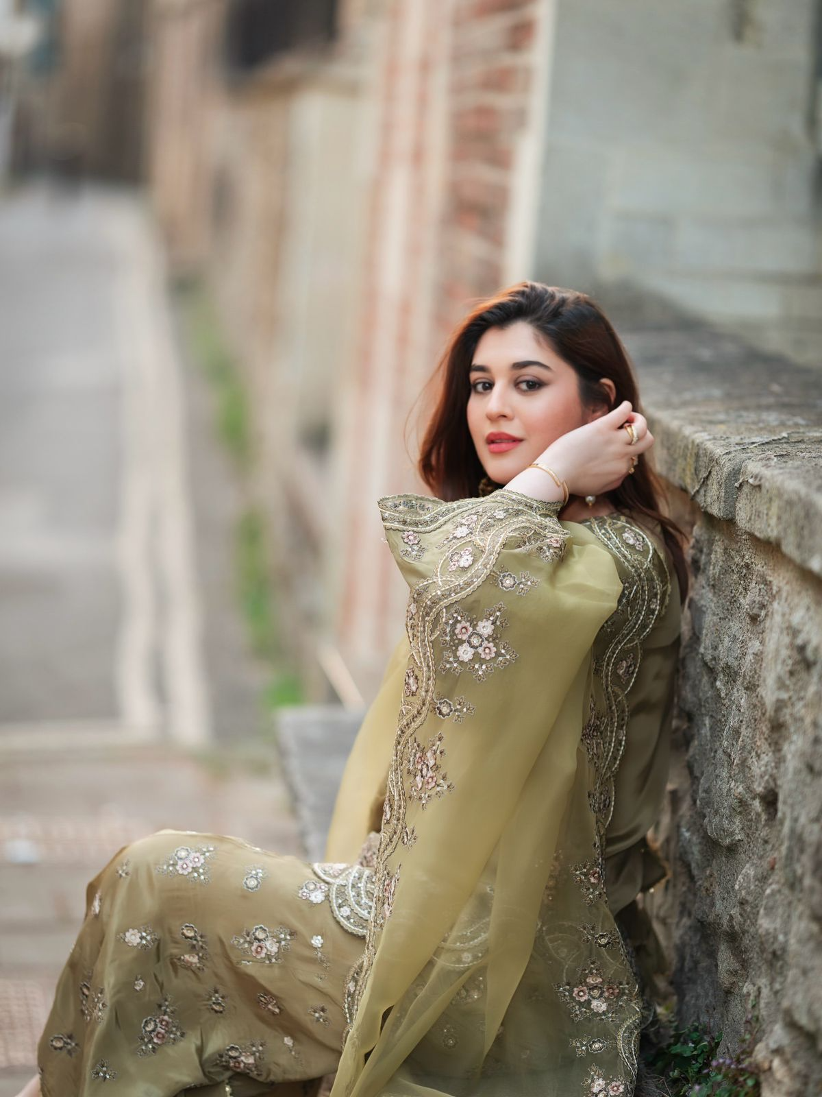 Henna French Silk Embroidered Sharara Suit