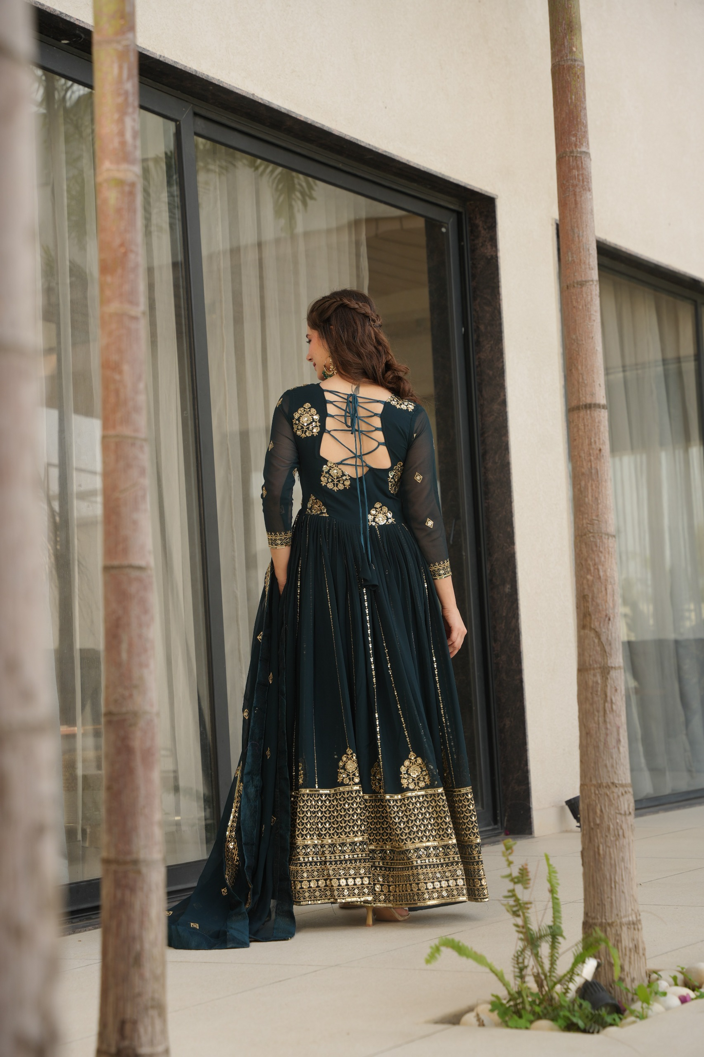 Rama Blooming Embroidered Gown