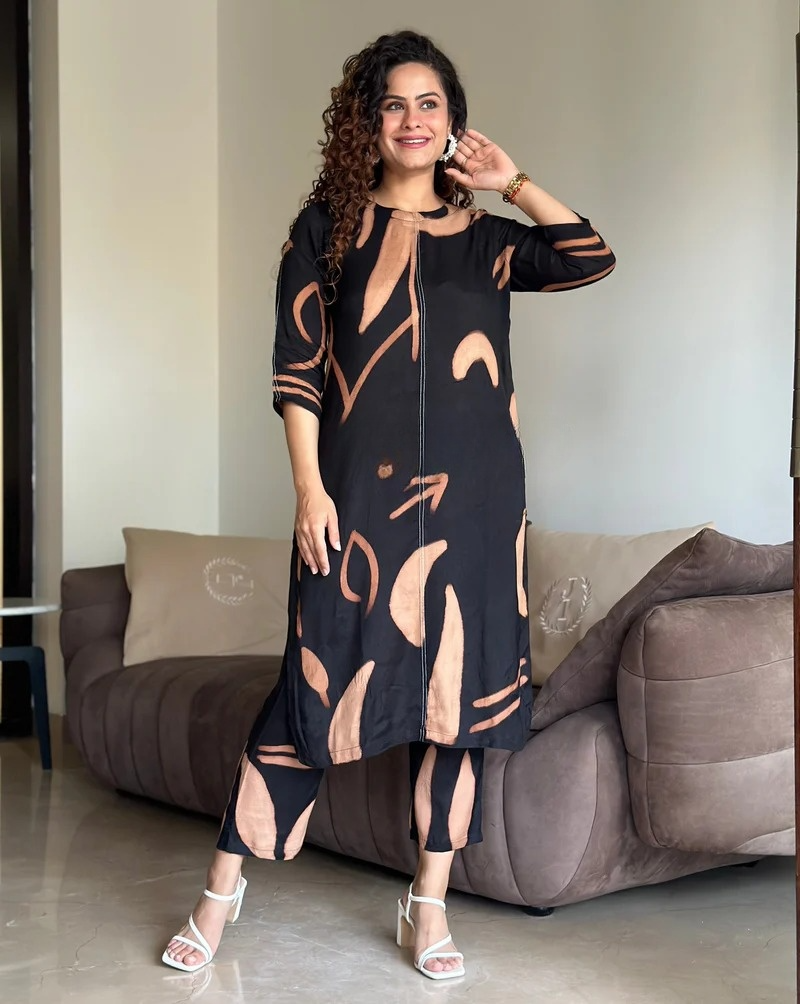 Black Comfy Cotton Co-Ord Set