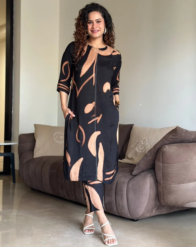 Black Comfy Cotton Co-Ord Set
