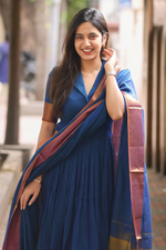 Handloom Suit Set in Royal Blue