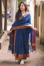 Handloom Suit Set in Royal Blue