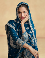 Chinon Silk Embroidered Sharara Suit (2 Colors)