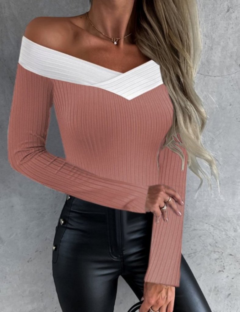 Contrast Rib Top