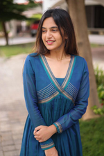 Peacock Blue Handloom Kurti Set