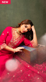Fuchsia  Russian Silk Suit Set