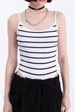 Striped Backless Bodysuit