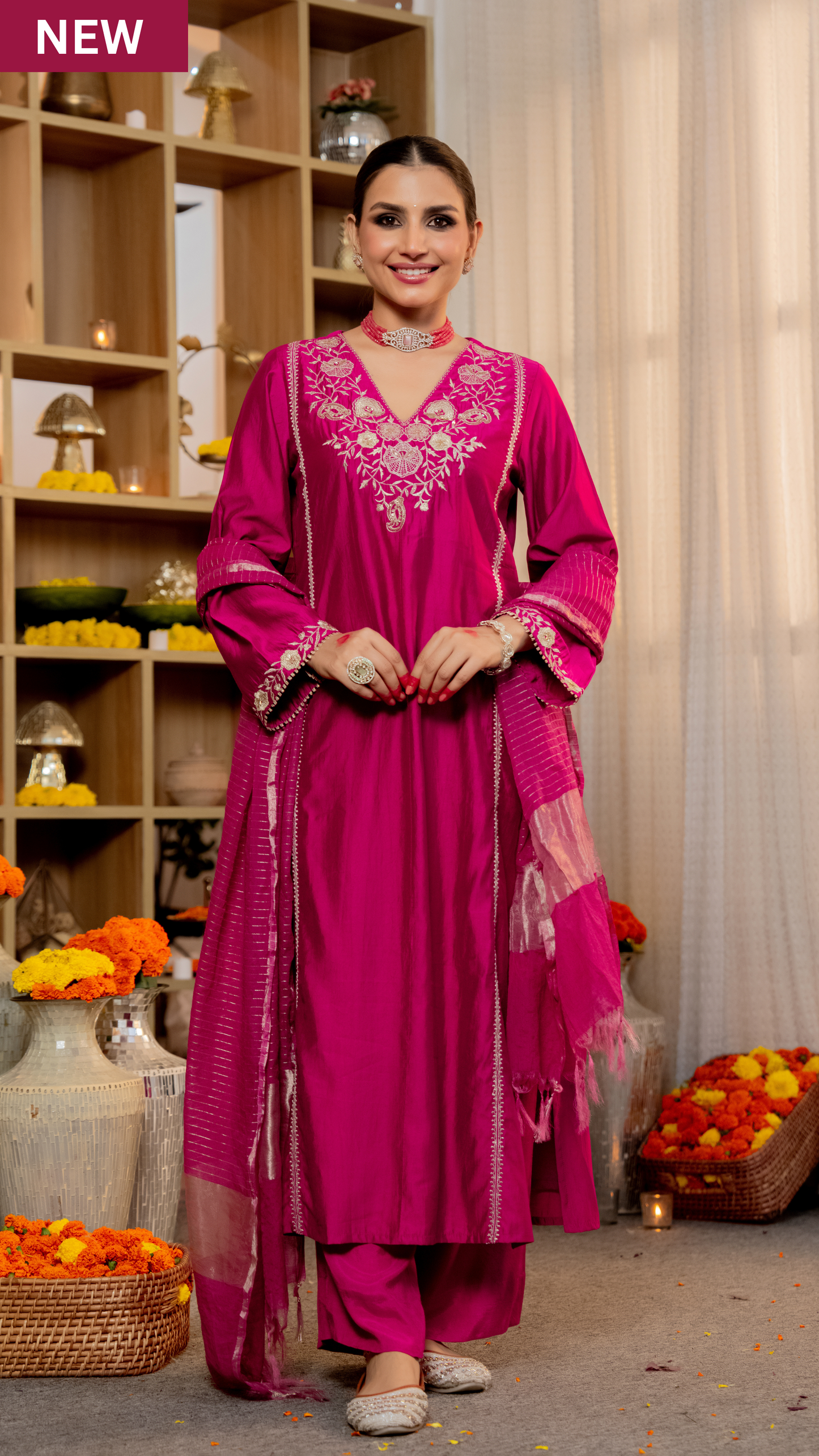 Rani Embellished Crepe Suit Set