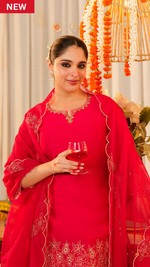 Rose Mocha Silk Sharara Suit