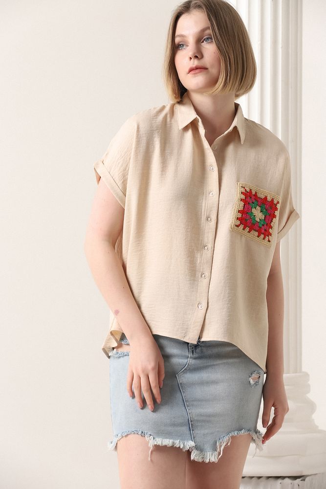 Shirt With Flower Pockets