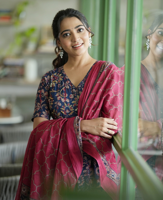 Cotton Kalamkari Anarkali Suit