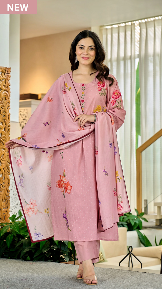Cotton Dusty Floral Suit Set