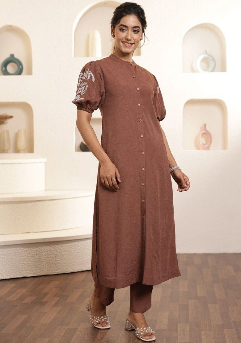 Cotton Embroidered Co-ord set (2 Colors)