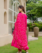 Pink Chiffon Embroidered Anarkali Suit Set