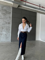 Slit Denim Skirt