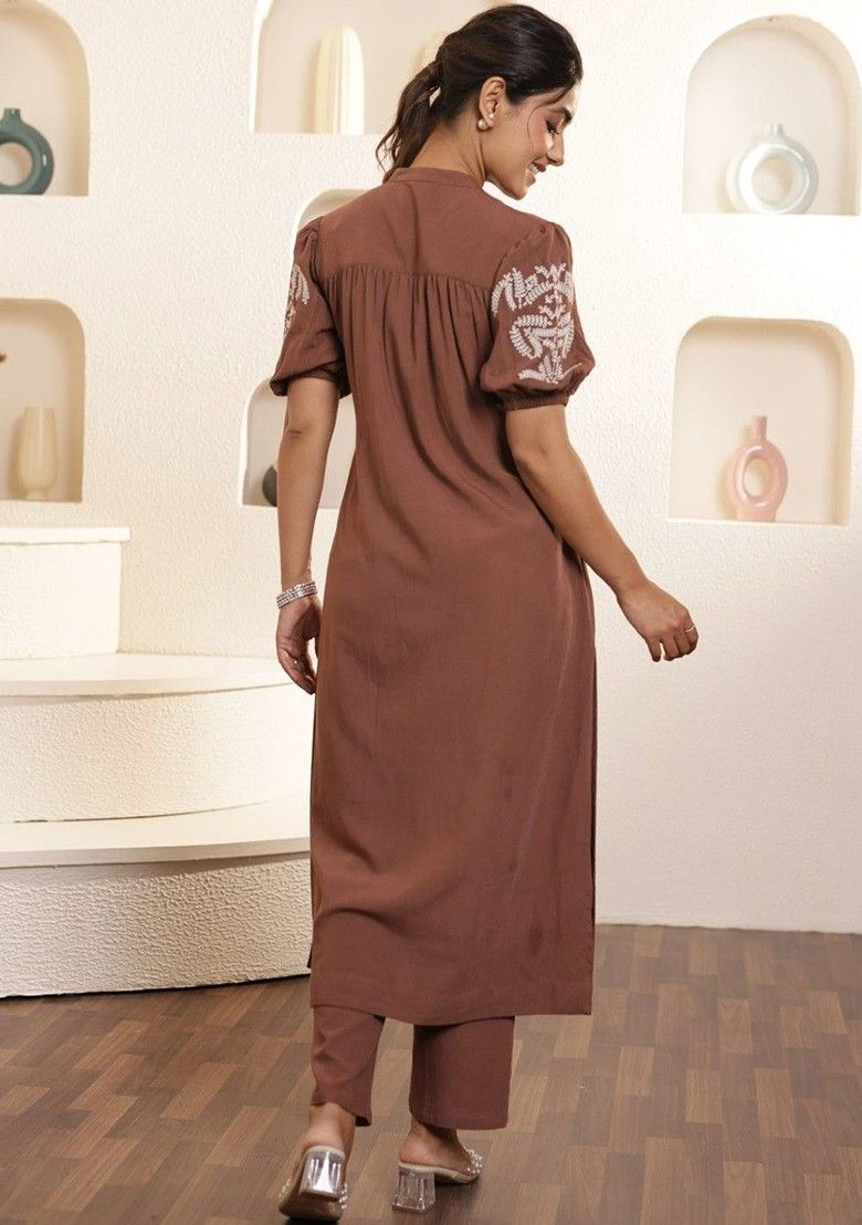 Cotton Embroidered Co-ord set (2 Colors)